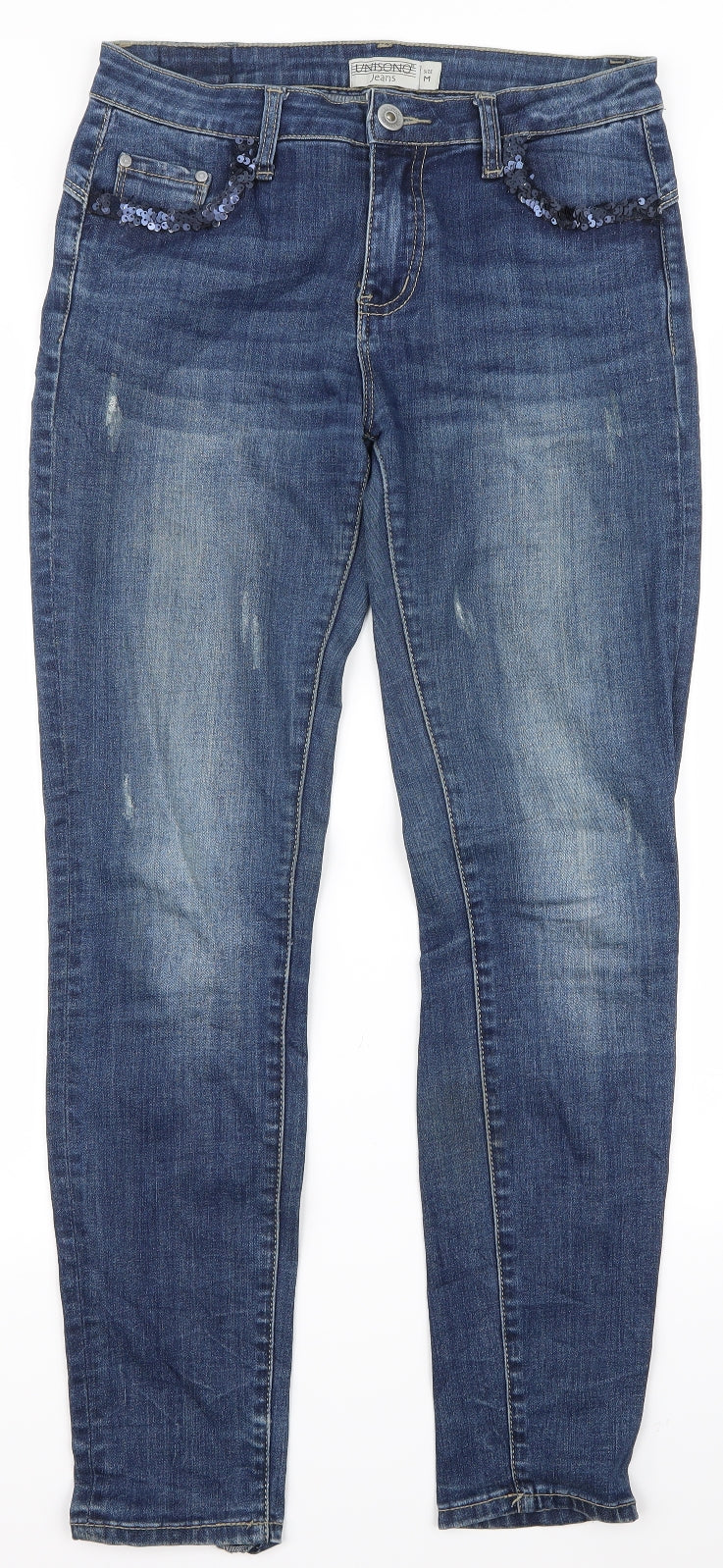 unisono Womens Blue   Mom Jeans Size M L28 in