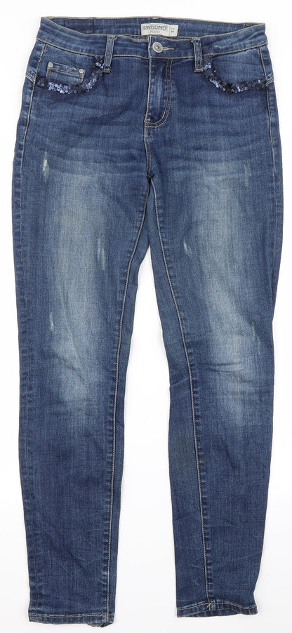 unisono Womens Blue   Mom Jeans Size M L28 in