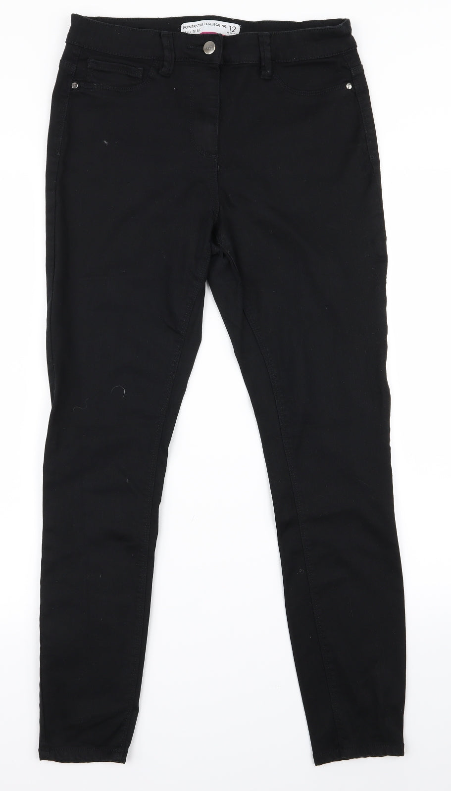 Womens UK Size 12 Preworn Regular Fit  Black Trousers