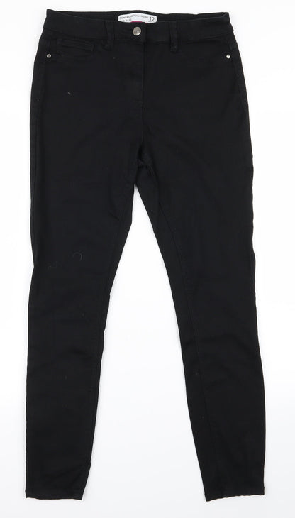 Womens UK Size 12 Preworn Regular Fit  Black Trousers