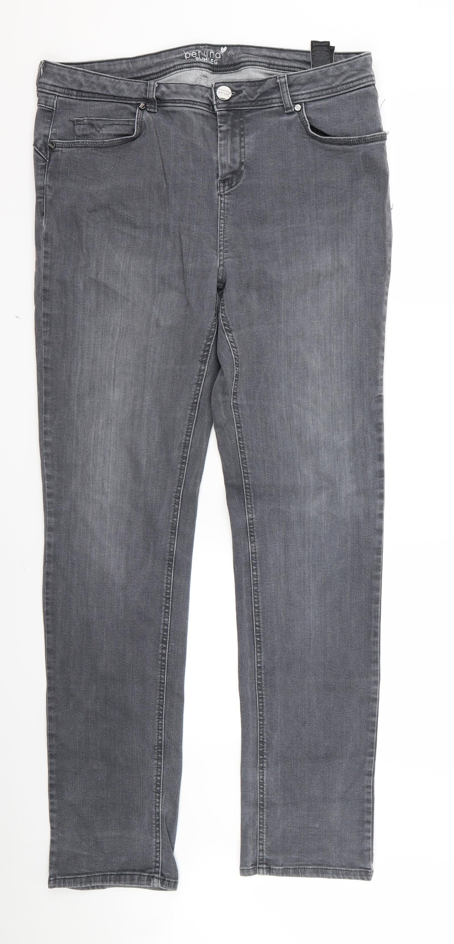 preunna Womens Grey  Rayon Skinny Jeans Size 14 L32 in - v