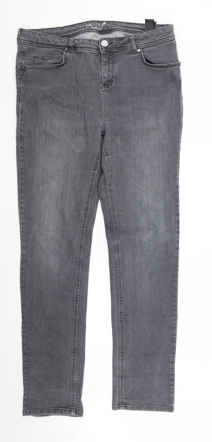 preunna Womens Grey  Rayon Skinny Jeans Size 14 L32 in - v