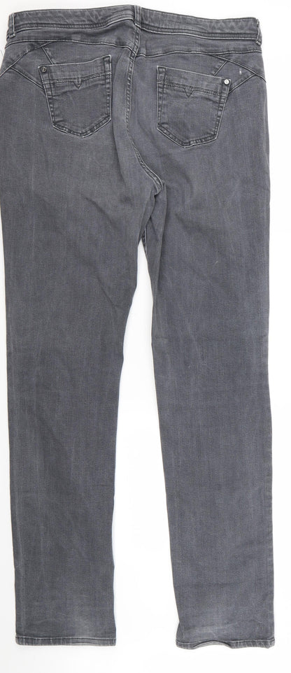 preunna Womens Grey  Rayon Skinny Jeans Size 14 L32 in - v