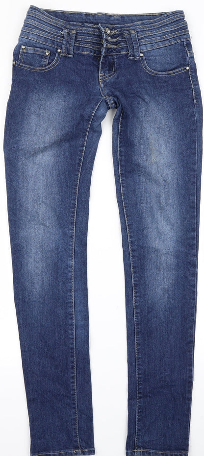 Womens UK Size 38 Preworn Regular Fit Skinny Blue Jeans