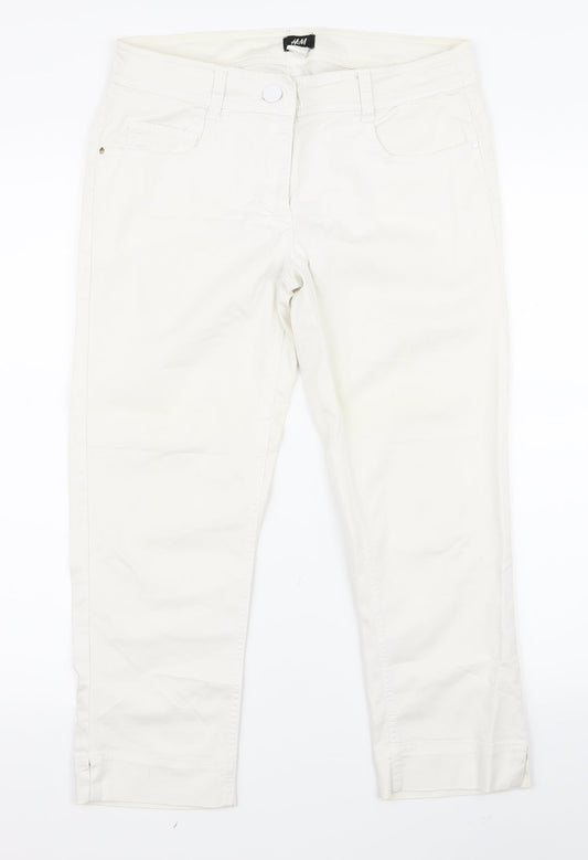 Womens UK Size 30 H&M Regular Fit Bootcut White Jeans