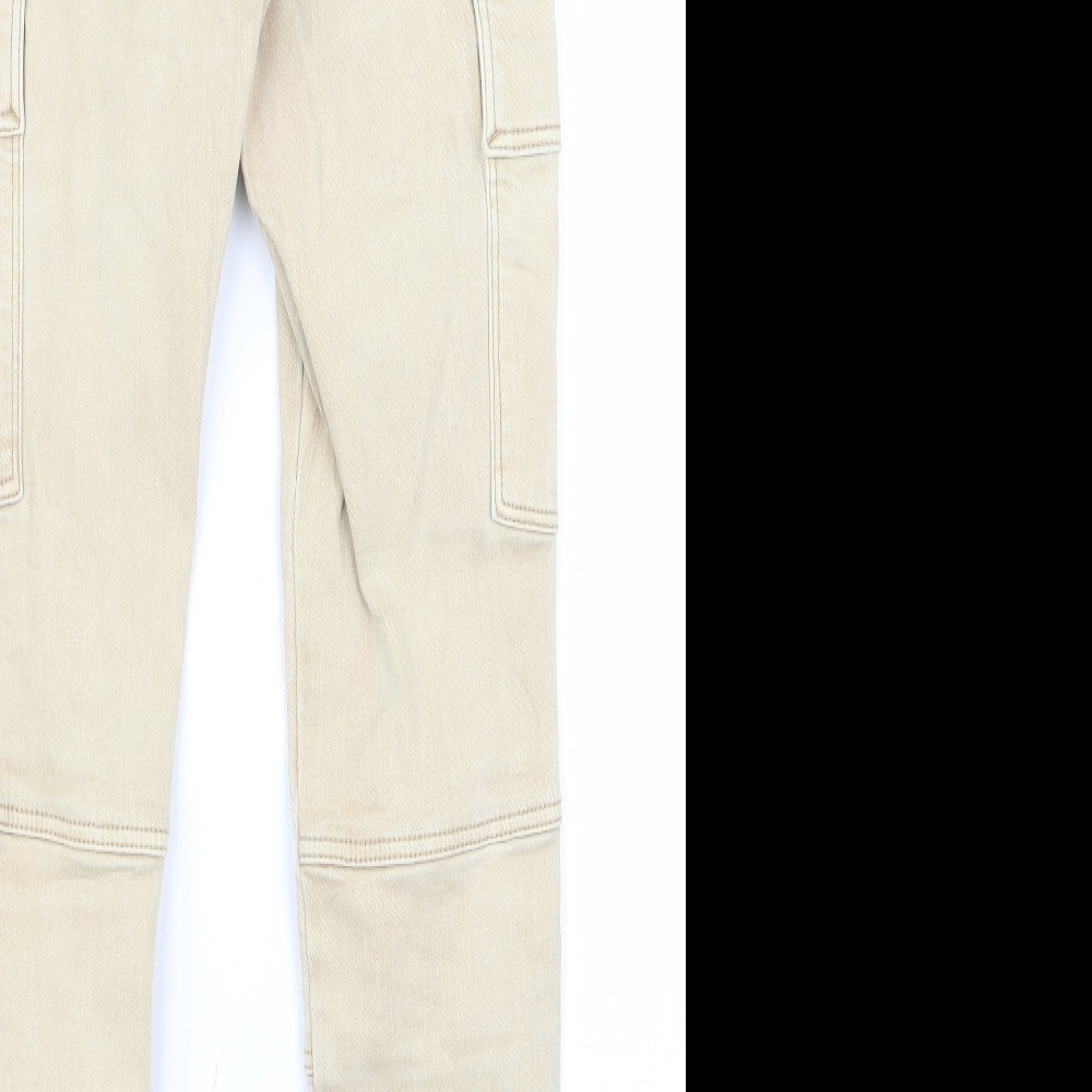 Womens UK Size 6 Preworn Regular Fit Snow Pants Beige Trousers