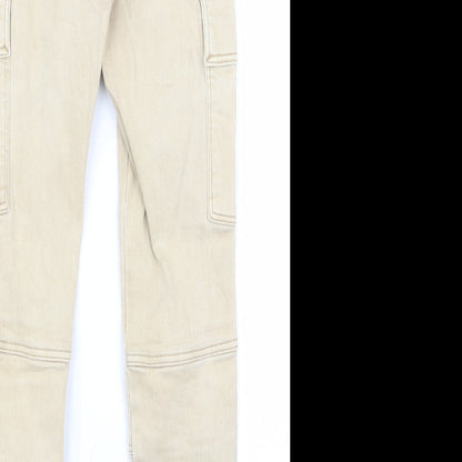 Womens UK Size 6 Preworn Regular Fit Snow Pants Beige Trousers