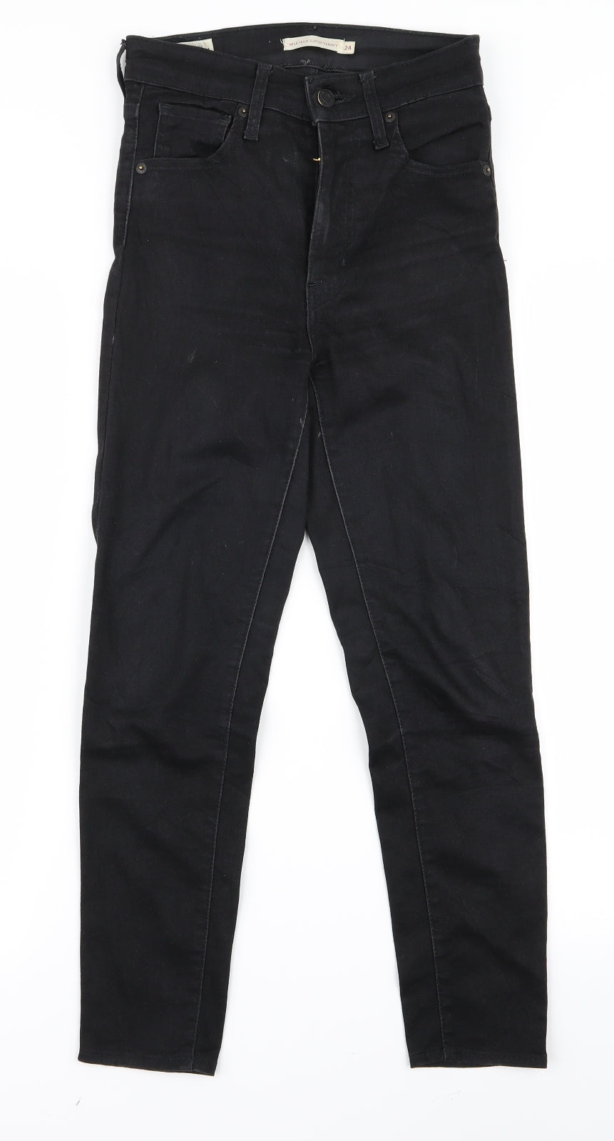 Womens UK Size 24 Preworn Regular Fit Skinny Black Jeans