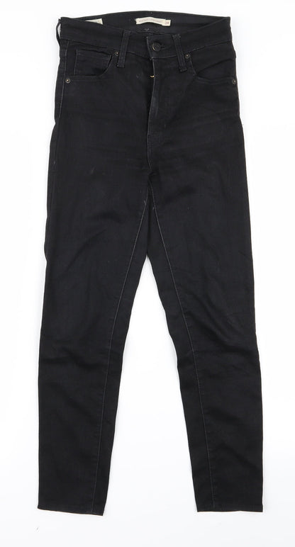 Womens UK Size 24 Preworn Regular Fit Skinny Black Jeans