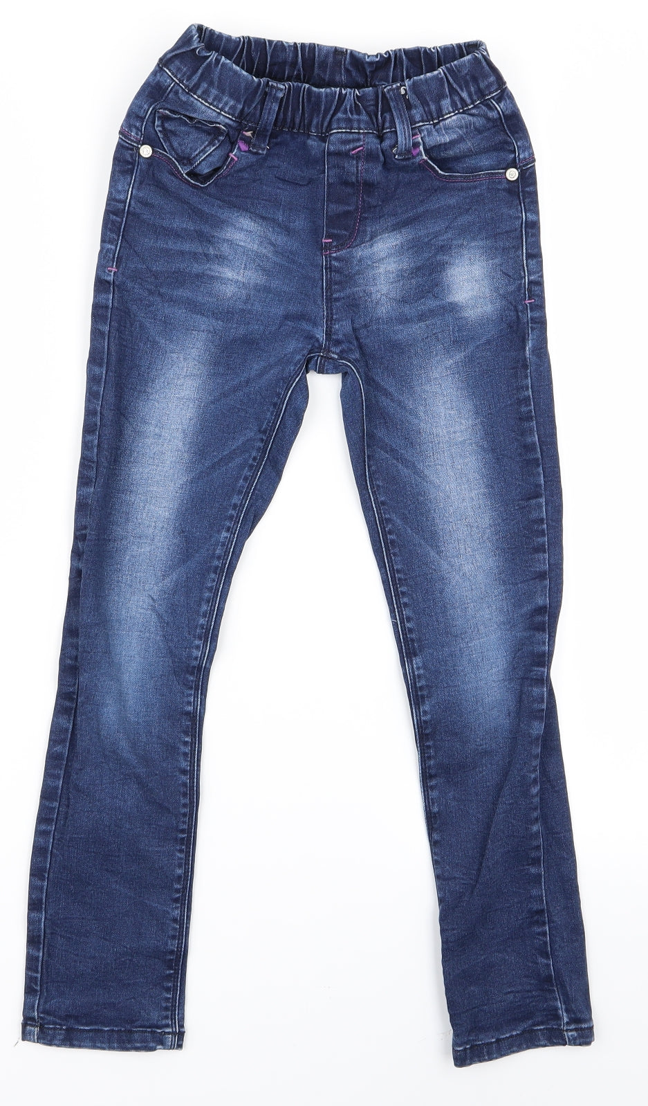 Womens UK Size 8 Preworn Regular Fit Skinny Blue Jeans