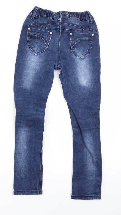 Womens UK Size 8 Preworn Regular Fit Skinny Blue Jeans