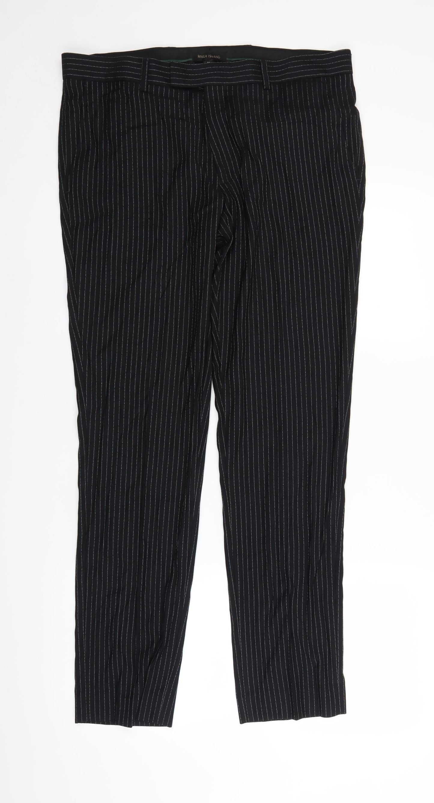 Womens UK Size 34 in River Island Regular Fit  Black Trousers