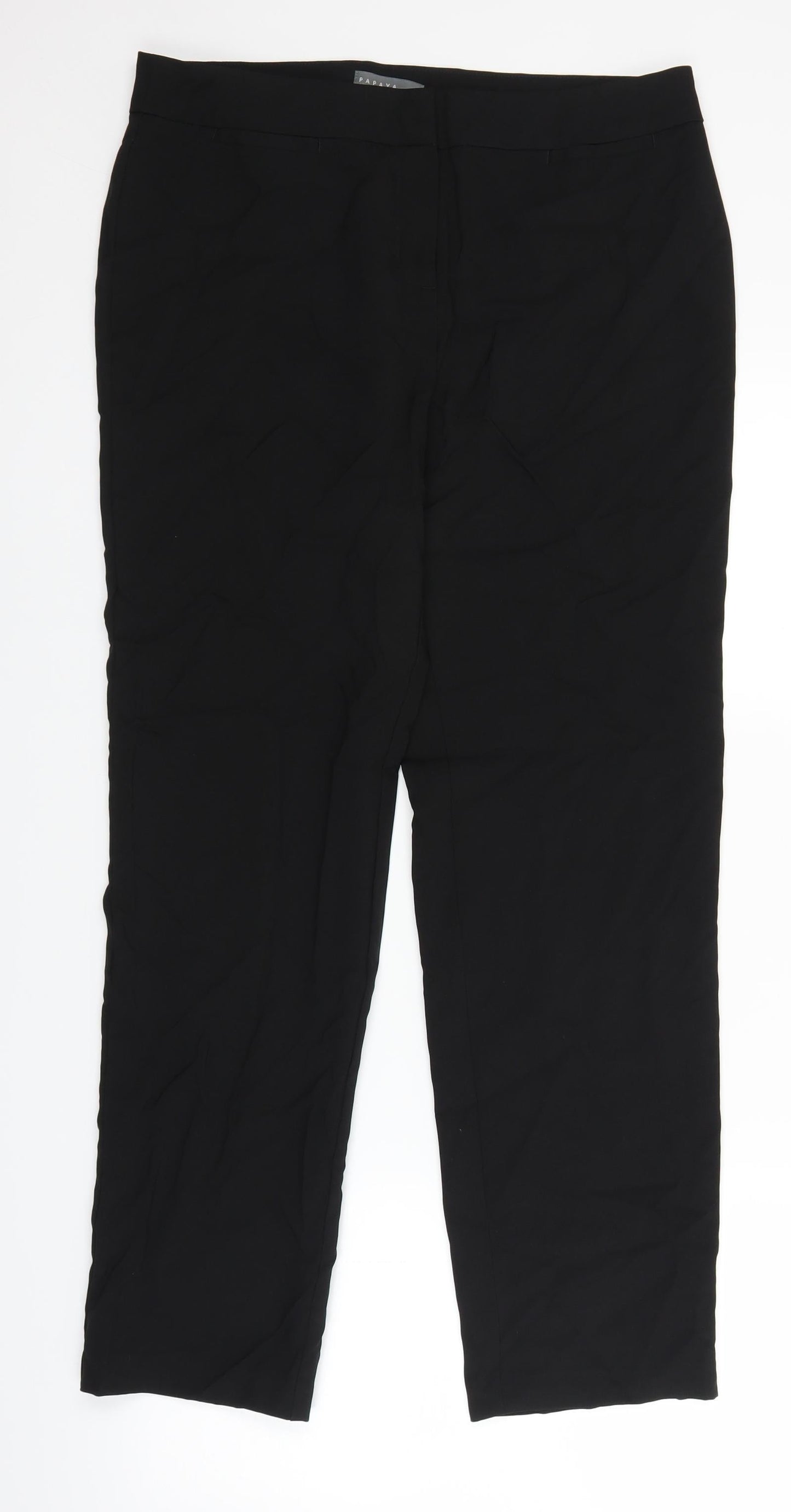 Womens UK Size 12 Papaya Regular Fit  Black Trousers