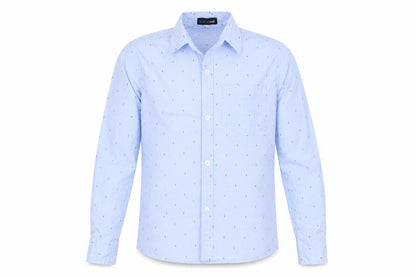 Mens UK Size M Blue Camp Blue  Button-Up Long Sleeve Casual Shirt
