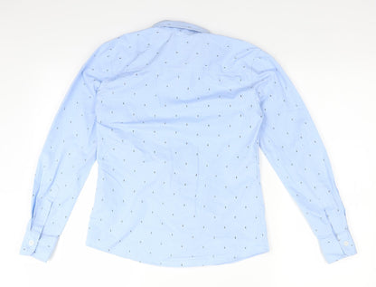 Mens UK Size M Blue Camp Blue  Button-Up Long Sleeve Casual Shirt