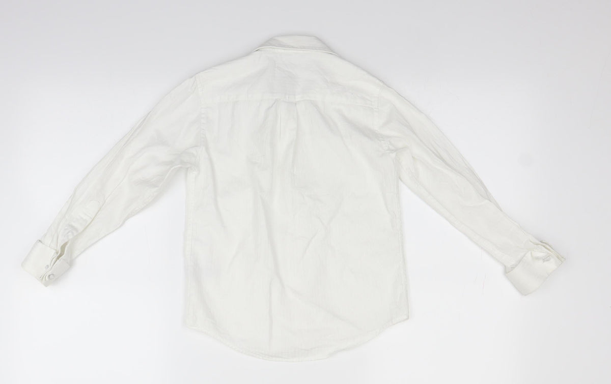 Marks & Spencer Boys White   Basic Button-Up Size 8 Years