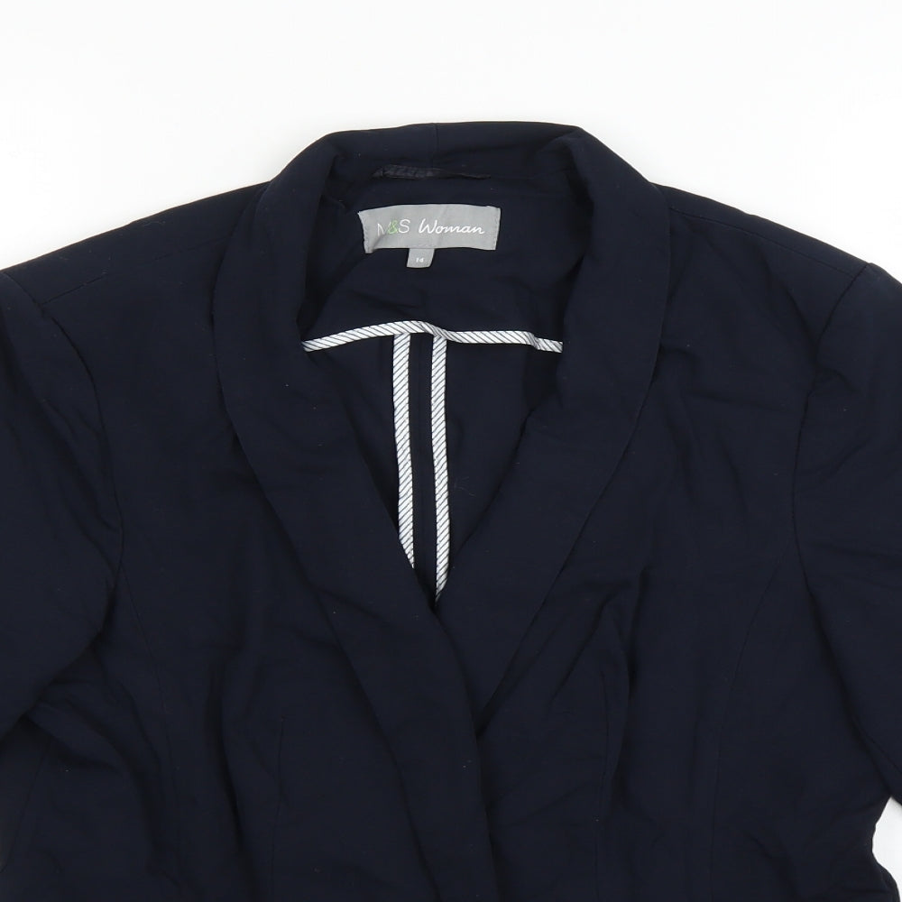 Marks and Spencer Womens Blue   Jacket Blazer Size 14