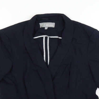 Marks and Spencer Womens Blue   Jacket Blazer Size 14
