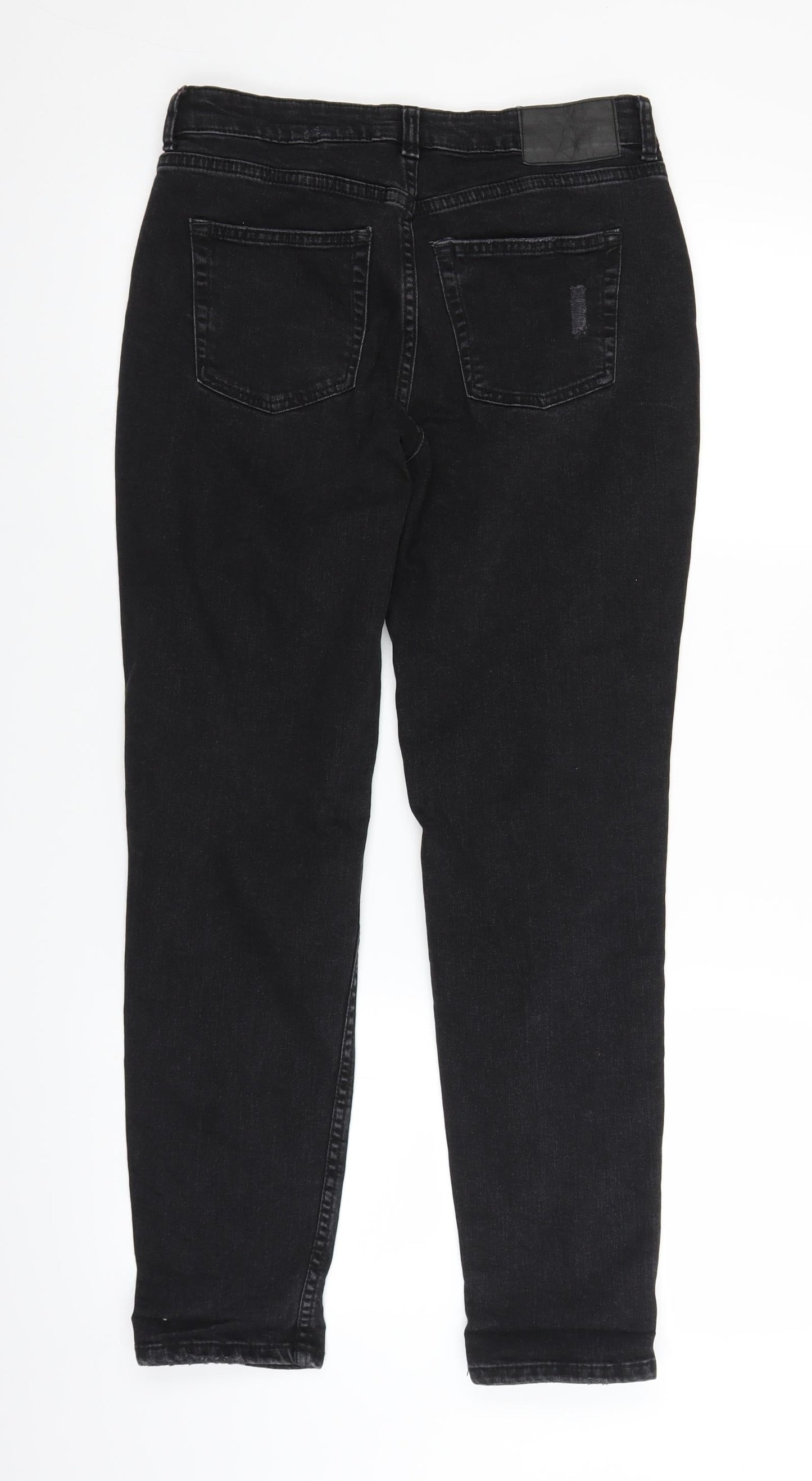Womens UK Size 6 H&M Regular Fit Straight Black Jeans