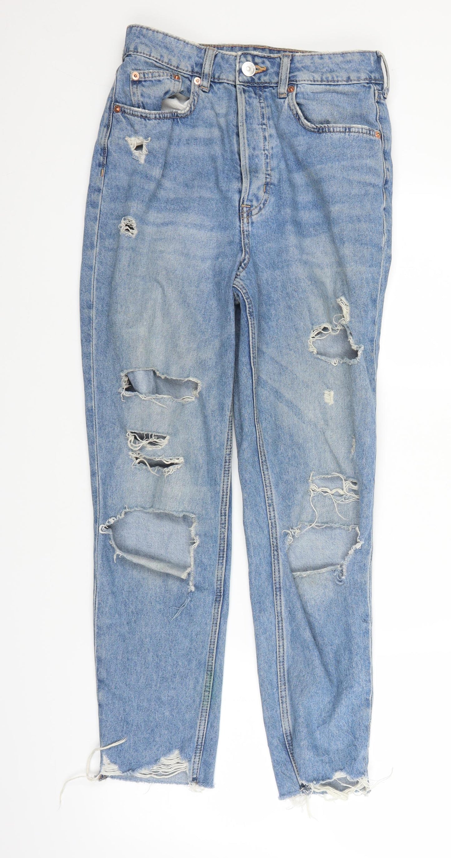 Womens UK Size 8 H&M Regular Fit Straight Blue Jeans
