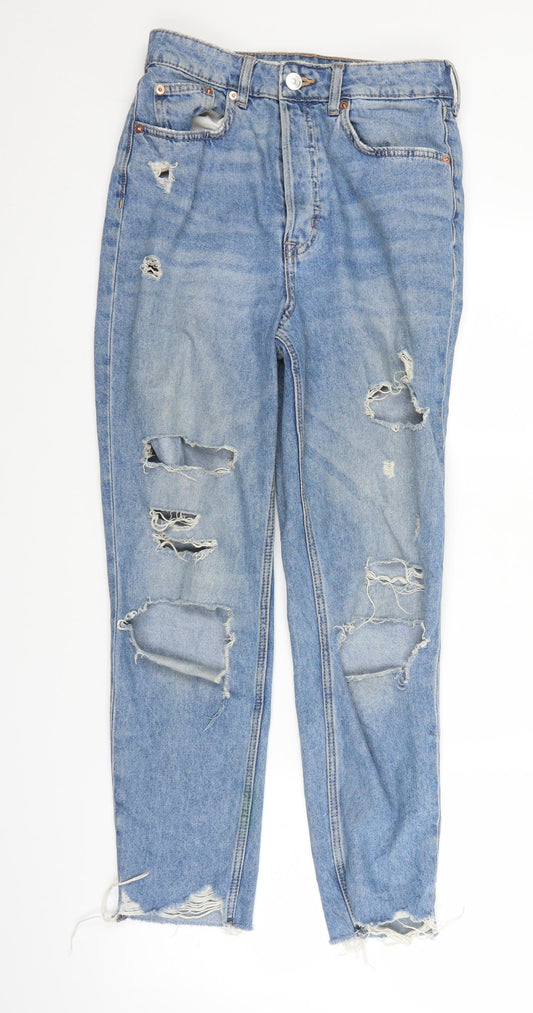 Womens UK Size 8 H&M Regular Fit Straight Blue Jeans
