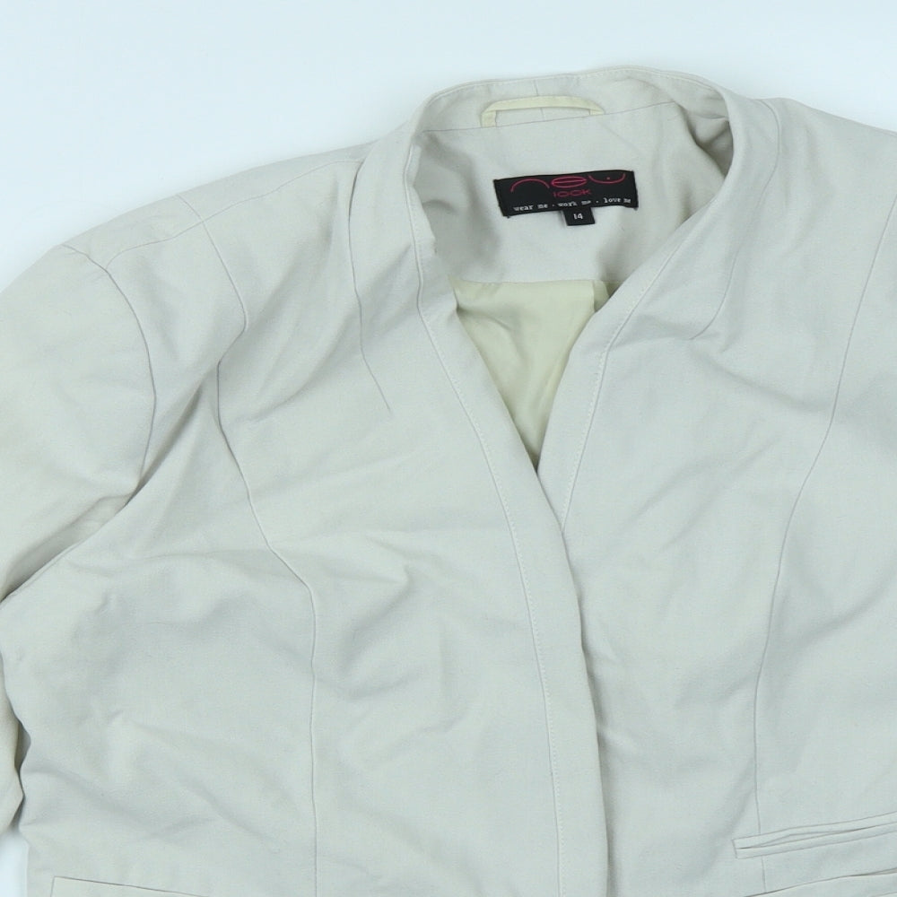 New Look Womens Beige   Jacket Blazer Size 14