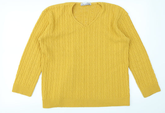 Pure & Natural Womens Yellow   Pullover Jumper Size L