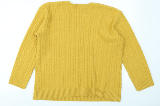 Pure & Natural Womens Yellow   Pullover Jumper Size L