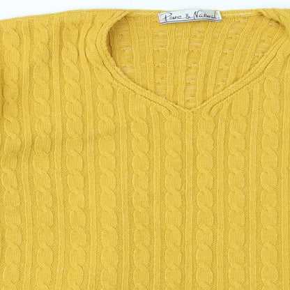 Pure & Natural Womens Yellow   Pullover Jumper Size L