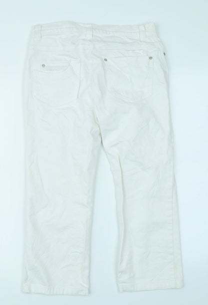 Womens UK Size 8 Marks & Spencer Regular Fit Capri White Jeans