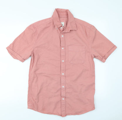 Mens UK Size S River Island Pink  Button-Up Short Sleeve Casual Shirt