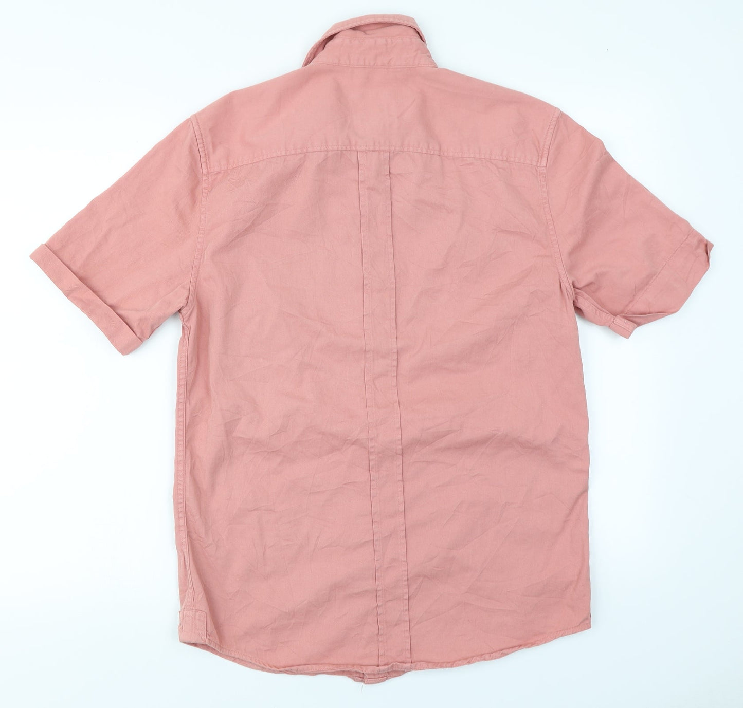 Mens UK Size S River Island Pink  Button-Up Short Sleeve Casual Shirt