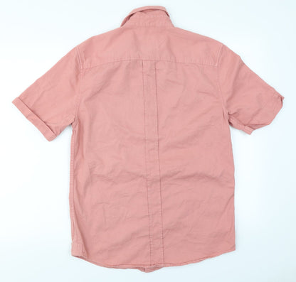 Mens UK Size S River Island Pink  Button-Up Short Sleeve Casual Shirt