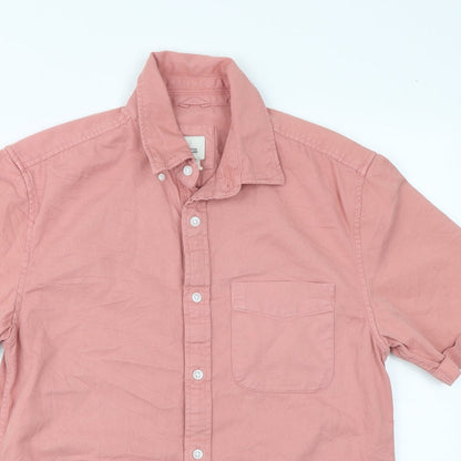 Mens UK Size S River Island Pink  Button-Up Short Sleeve Casual Shirt