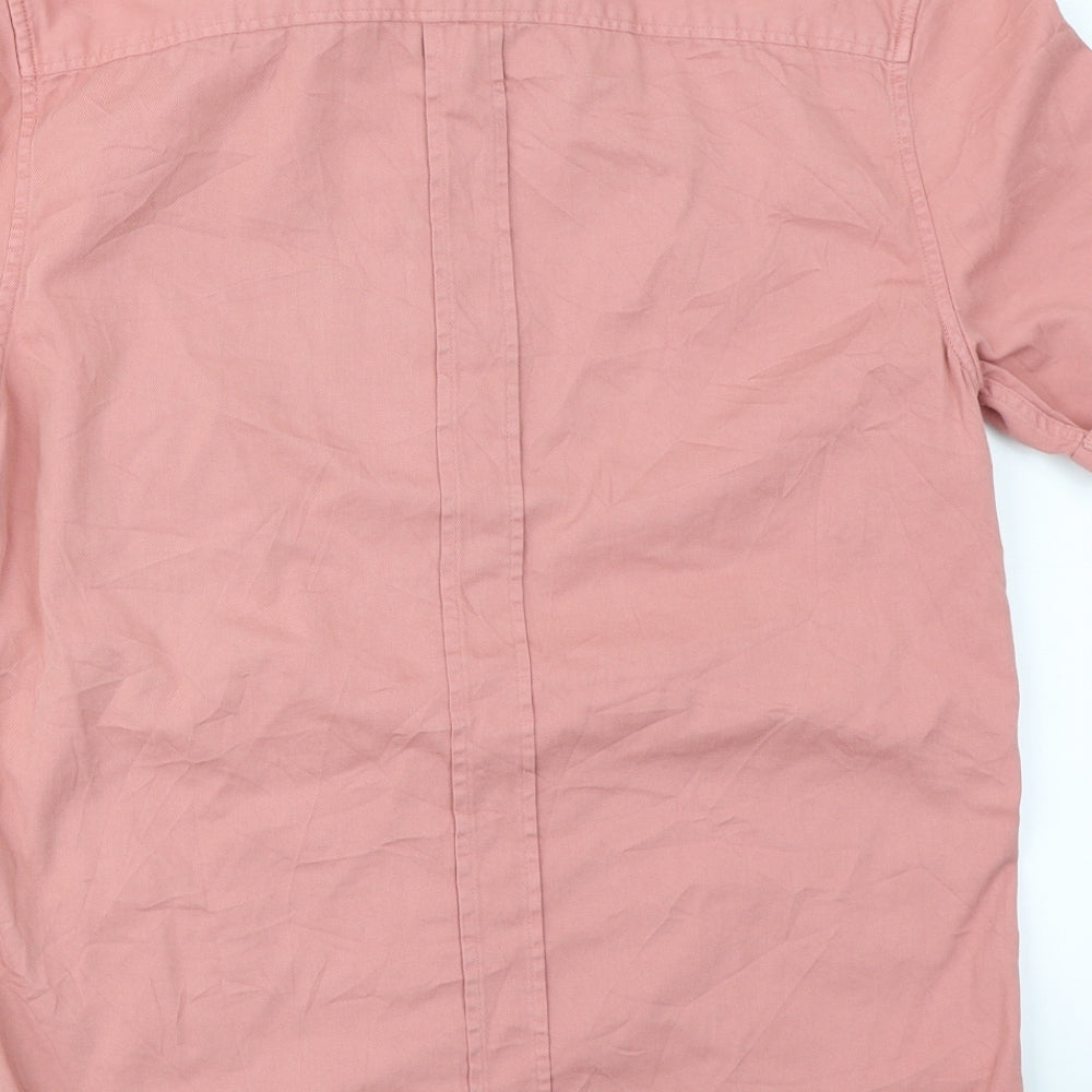 Mens UK Size S River Island Pink  Button-Up Short Sleeve Casual Shirt