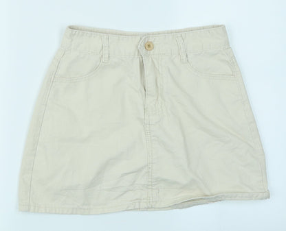 Jeans Womens Ivory  Denim A-Line Skirt Size L