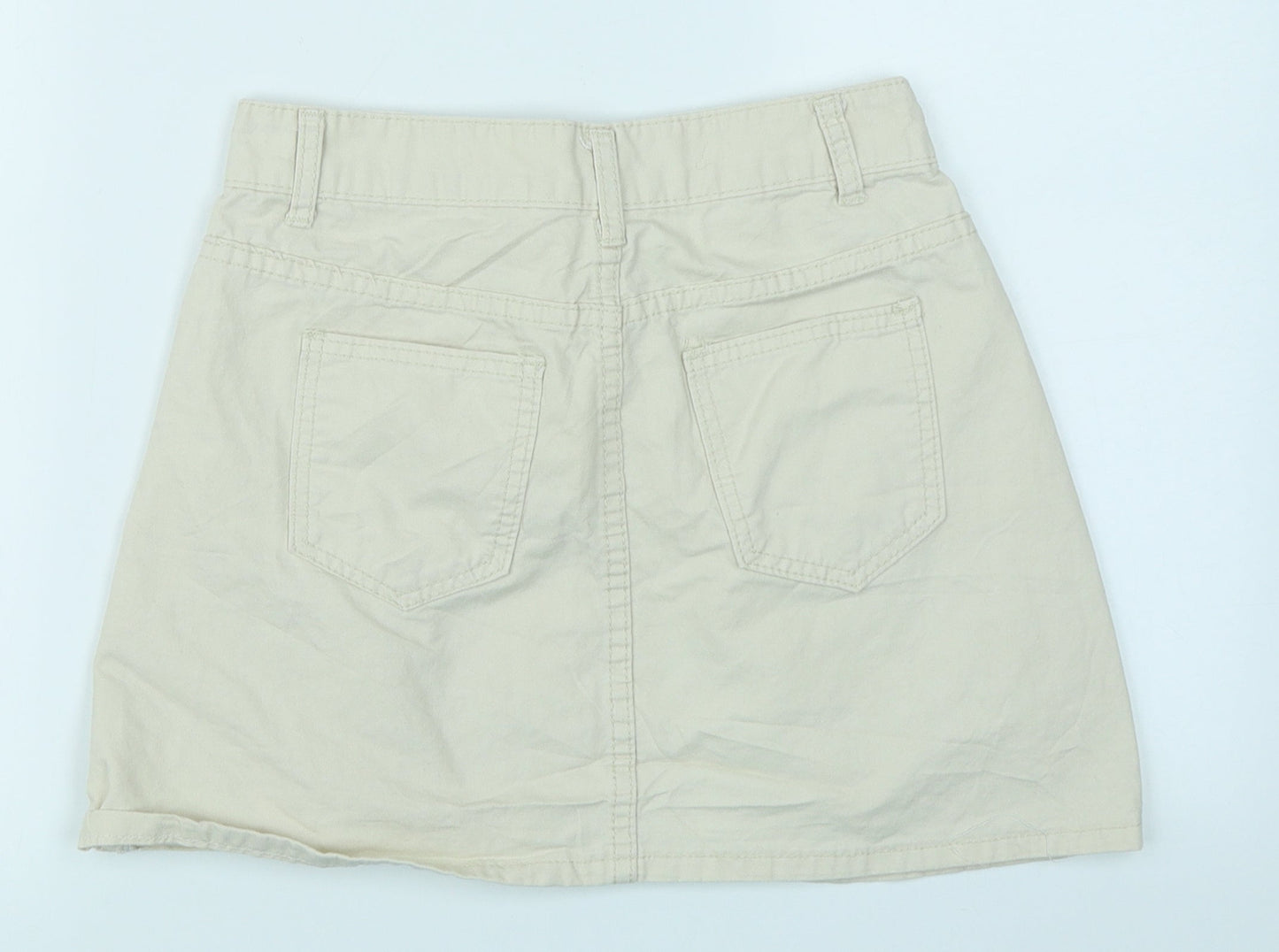 Jeans Womens Ivory  Denim A-Line Skirt Size L