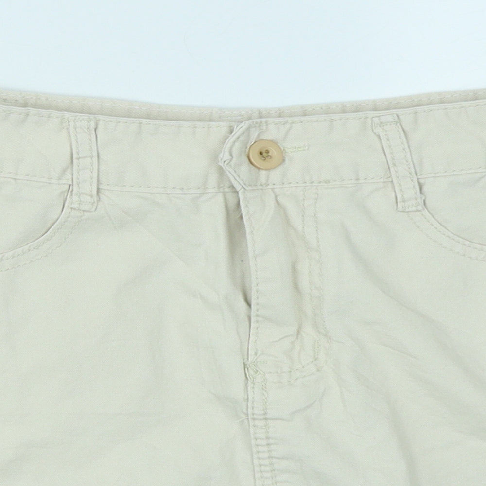 Jeans Womens Ivory  Denim A-Line Skirt Size L