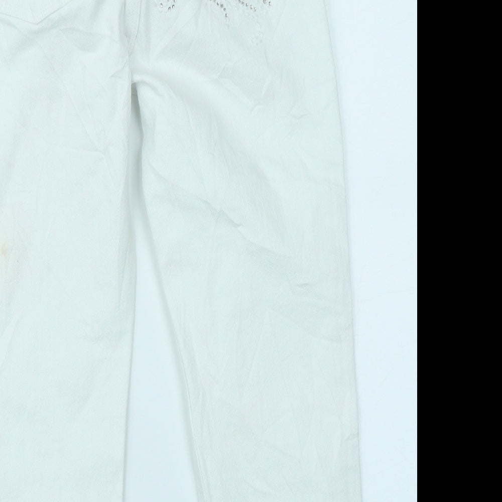M&Co Womens White  Denim Capri Jeans Size 8 L20 in