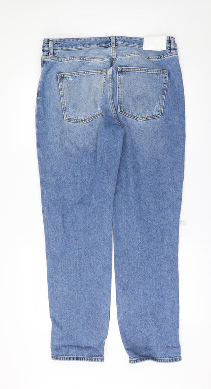 H&M Womens Blue  Denim Mom Jeans Size 32 in L29 in