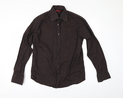 Mens UK Size S Debenhams Brown  Button-Up Long Sleeve Casual Shirt
