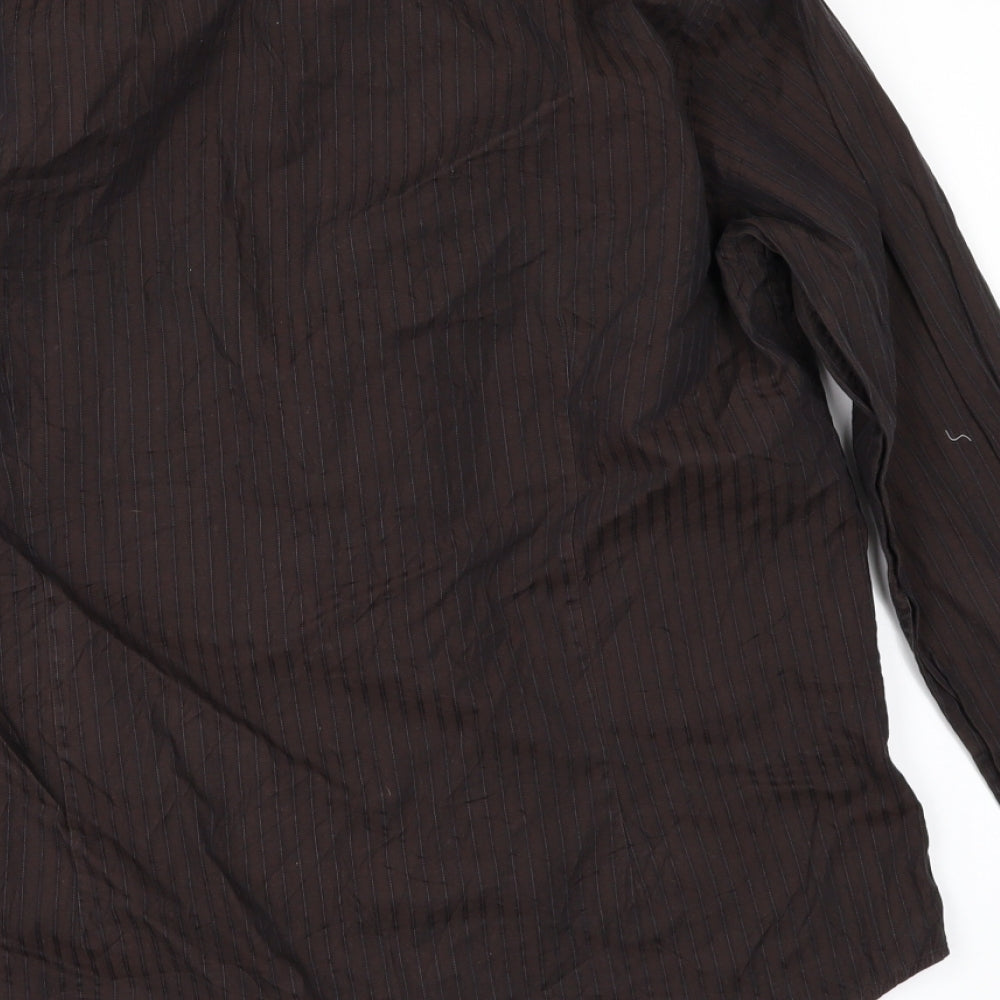 Mens UK Size S Debenhams Brown  Button-Up Long Sleeve Casual Shirt