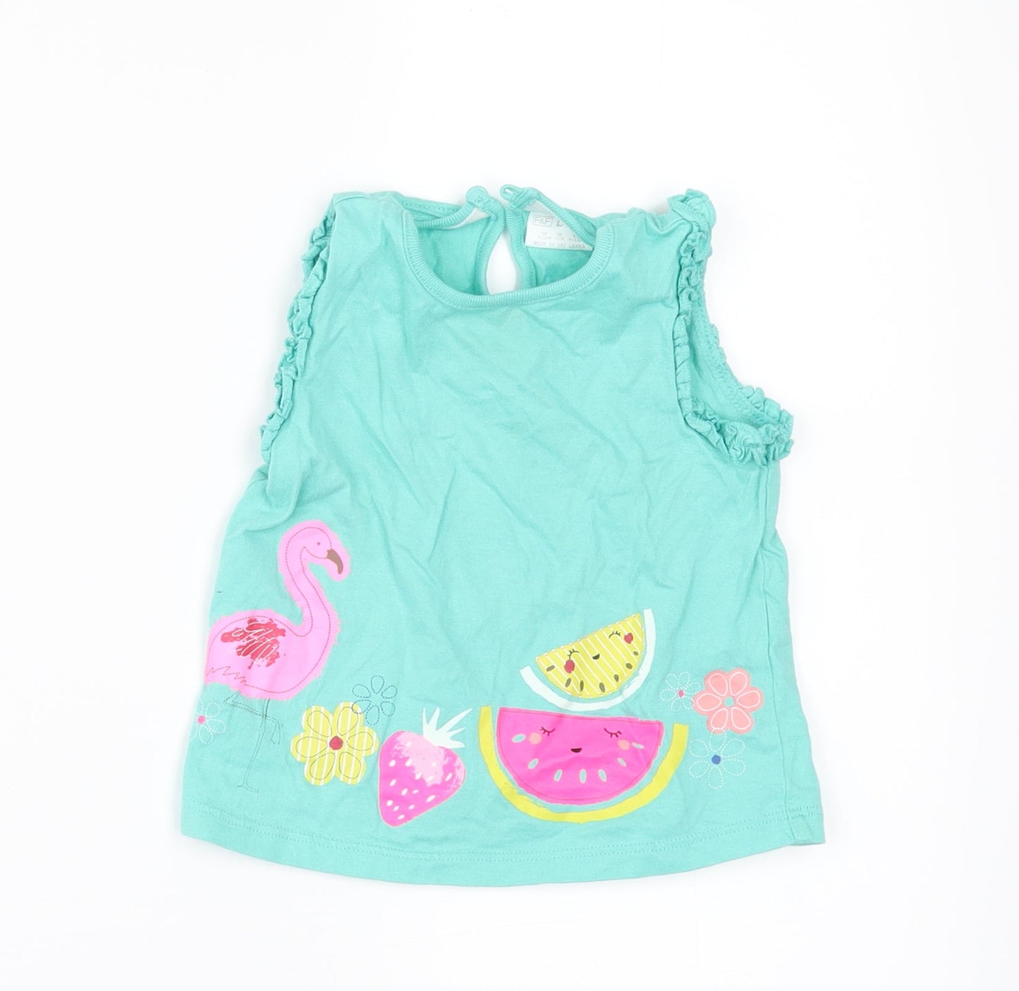 F&F Girls Green   Basic T-Shirt Size 9-12 Months
