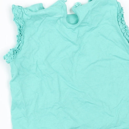 F&F Girls Green   Basic T-Shirt Size 9-12 Months
