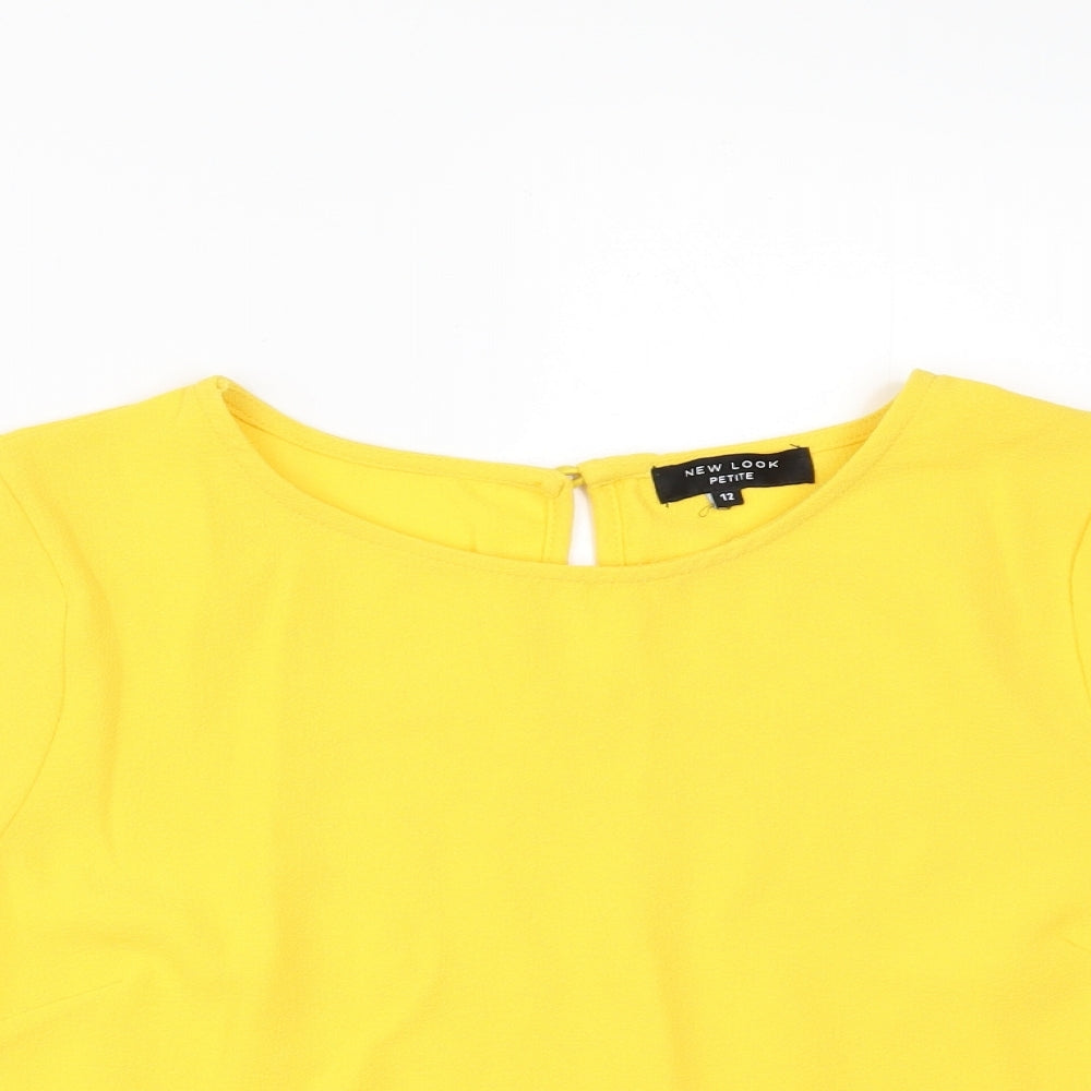 Womens UK Size 12 New Look Yellow Tunic Blouse