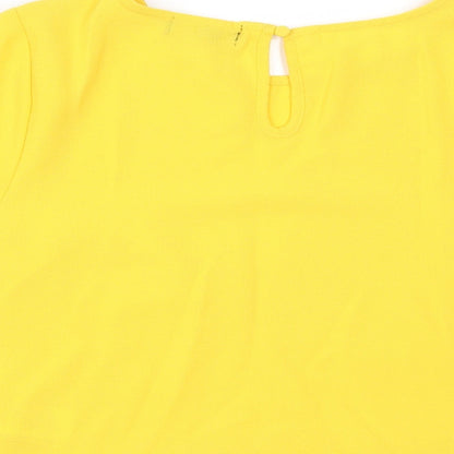 Womens UK Size 12 New Look Yellow Tunic Blouse