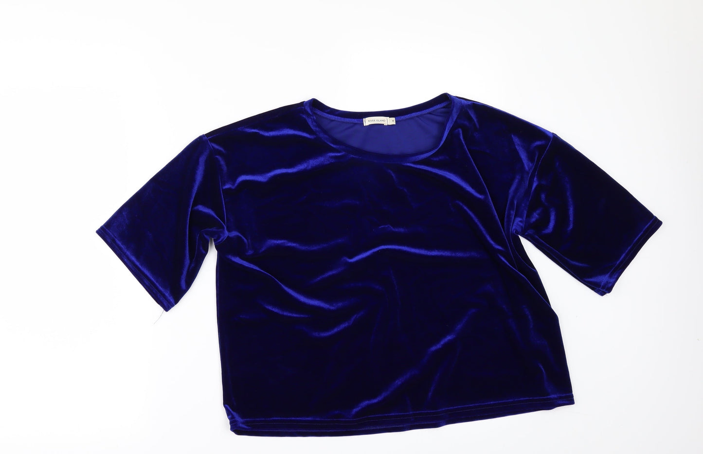 Womens UK Size 8 River Island Blue Basic T-Shirt