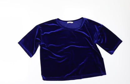 Womens UK Size 8 River Island Blue Basic T-Shirt