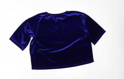 Womens UK Size 8 River Island Blue Basic T-Shirt