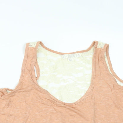 FOREVER 21 Womens Orange   Basic T-Shirt Size S  - lace back